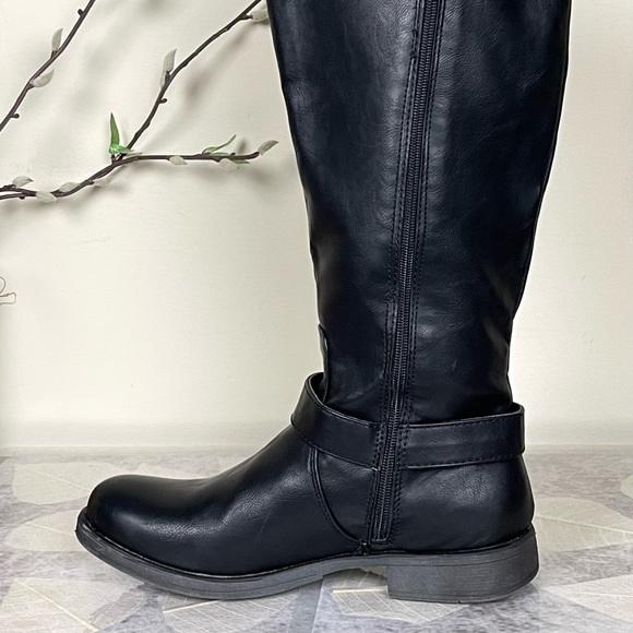 NIB Rampage Allison Asymmetrical Zipper Buckled Knee High Tall Riding/Biker Boot - Picture 12 of 16